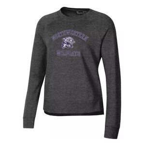 Women’s Black Under Armour Northwestern Wildcats Logo Crewneck Sweatshirt Medium